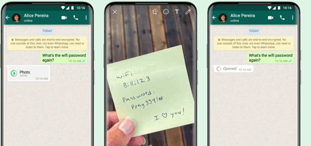 WhatsApp rolls out “view once” messages