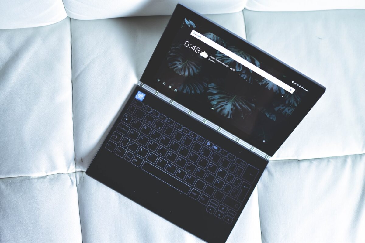 open black laptop computer