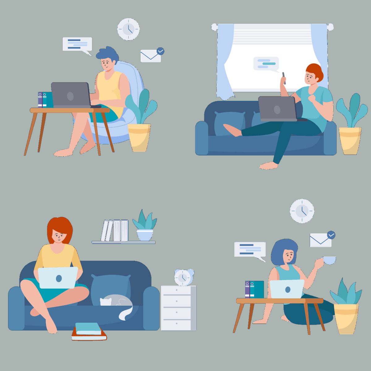 remote, work, office